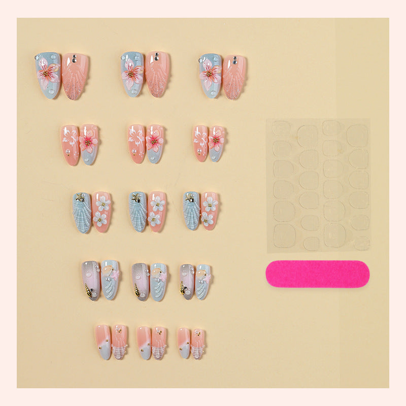 Artificial nail set with rhinestone accents Kalsten