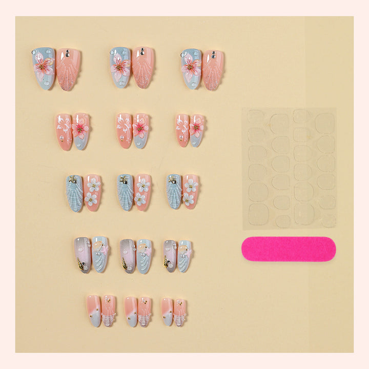 Artificial nail set with rhinestone accents Kalsten