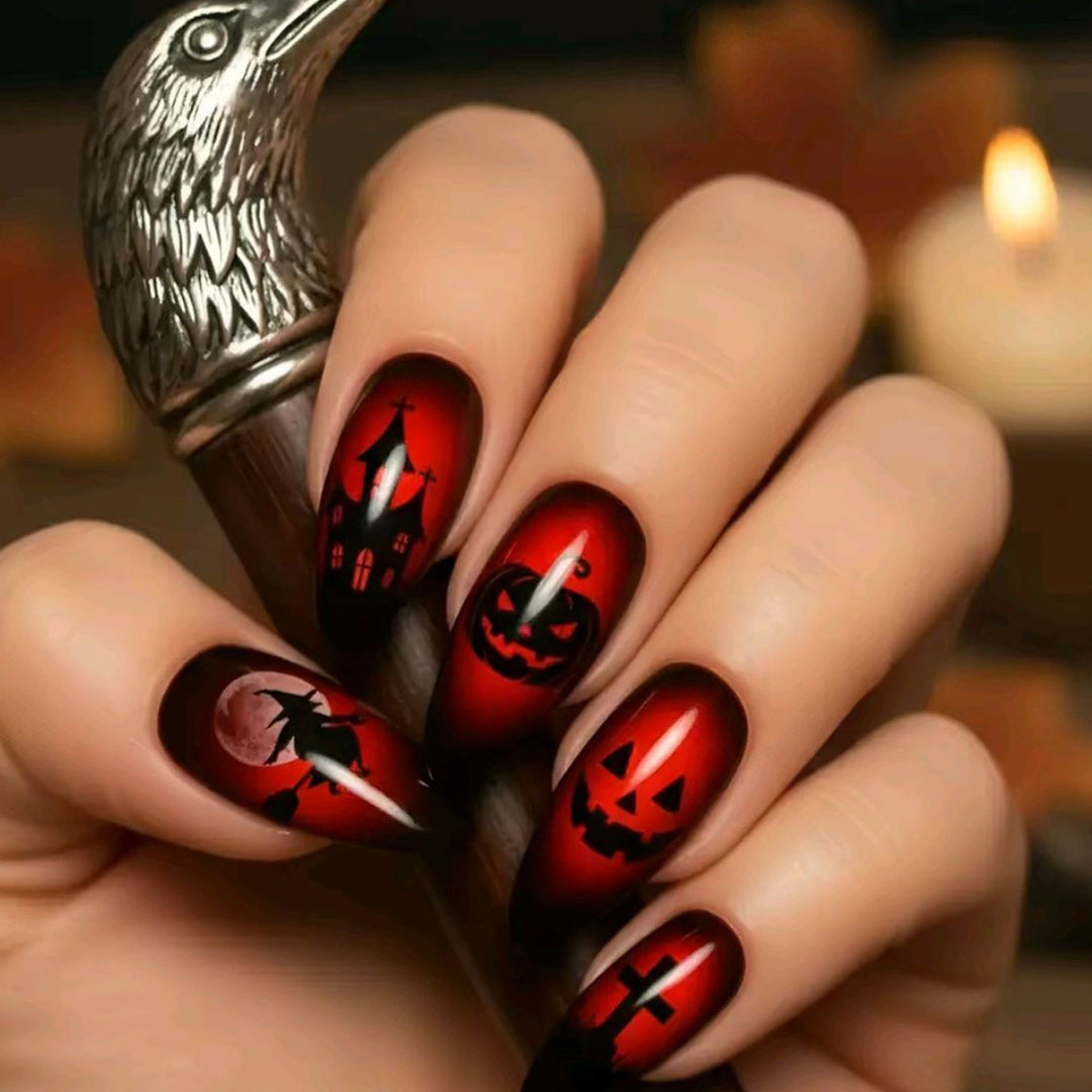 Halloween-Themed Gothic Nail Art Kalsten