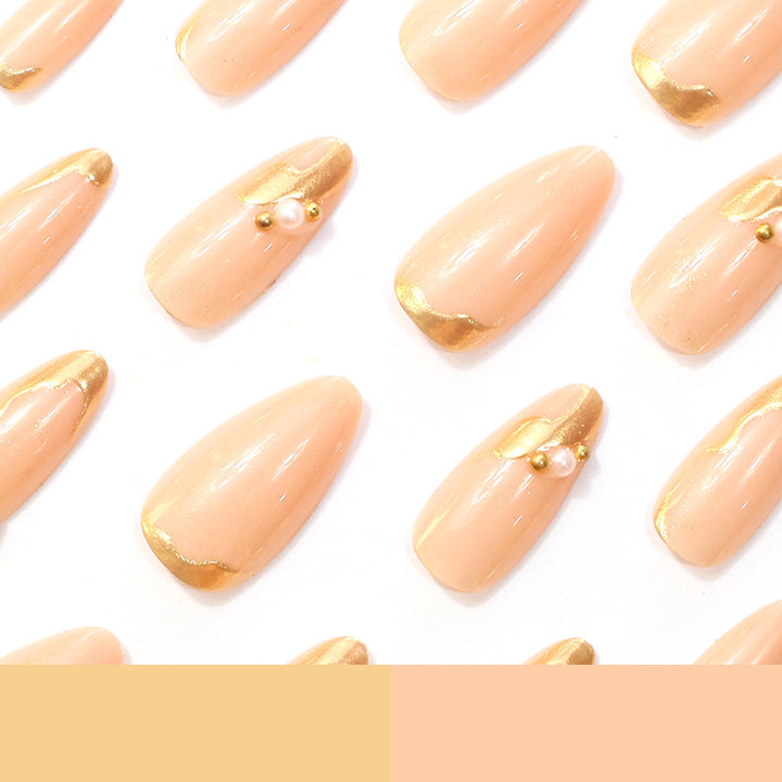 Decorative Gold-Accented Acrylic Nail Art Kalsten