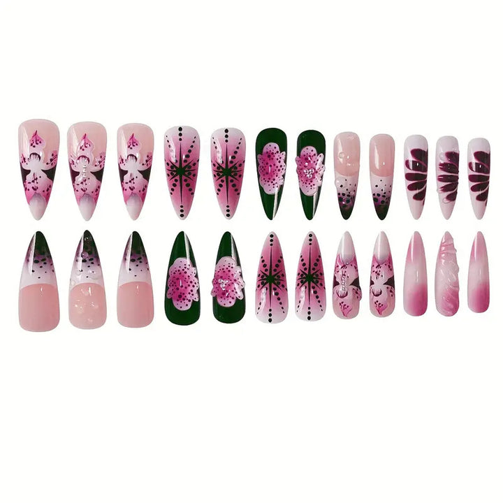 Premium Decorative Stiletto Press-On Nail Art Kalsten