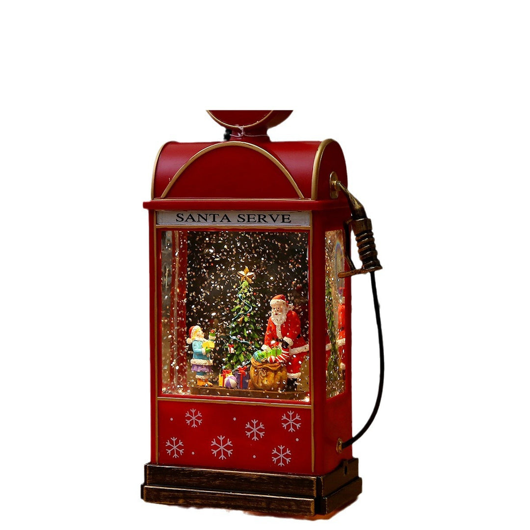 Nostalgic Christmas lantern with moving snowman scene Kalsten