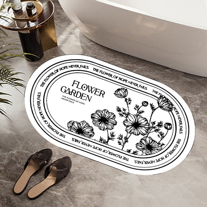 Floral Patterned Bath Mat