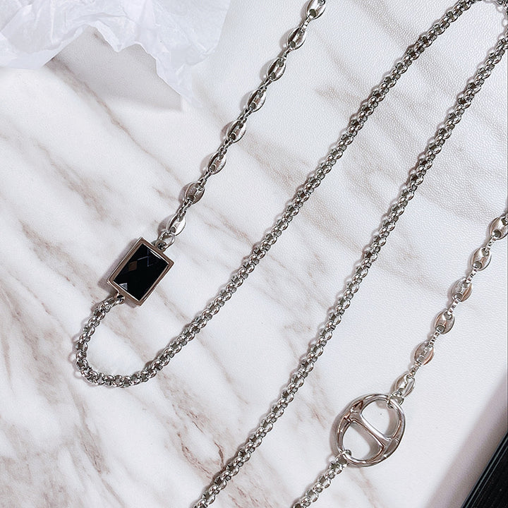 Elegant glasses holder chain with noble pendant Kalsten