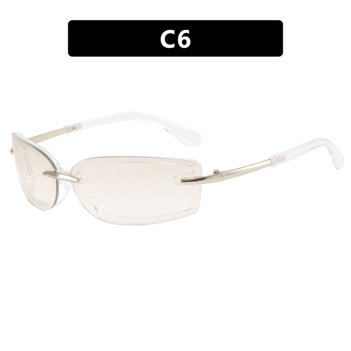 Women's fashionable sunglasses in futuristic design and transparent frame Kalsten