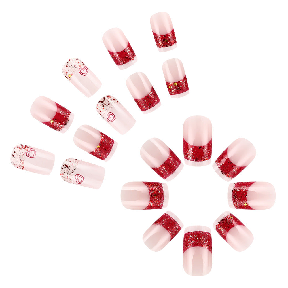 Romantic Glittery Press-On Nail Art Set Kalsten