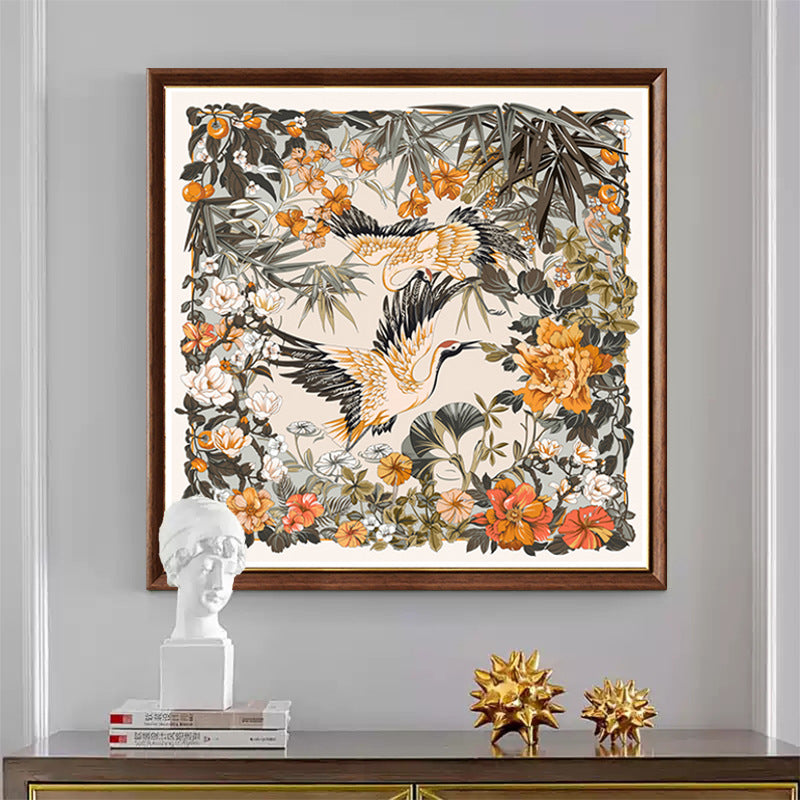 Arranged Floral Crane Artwork