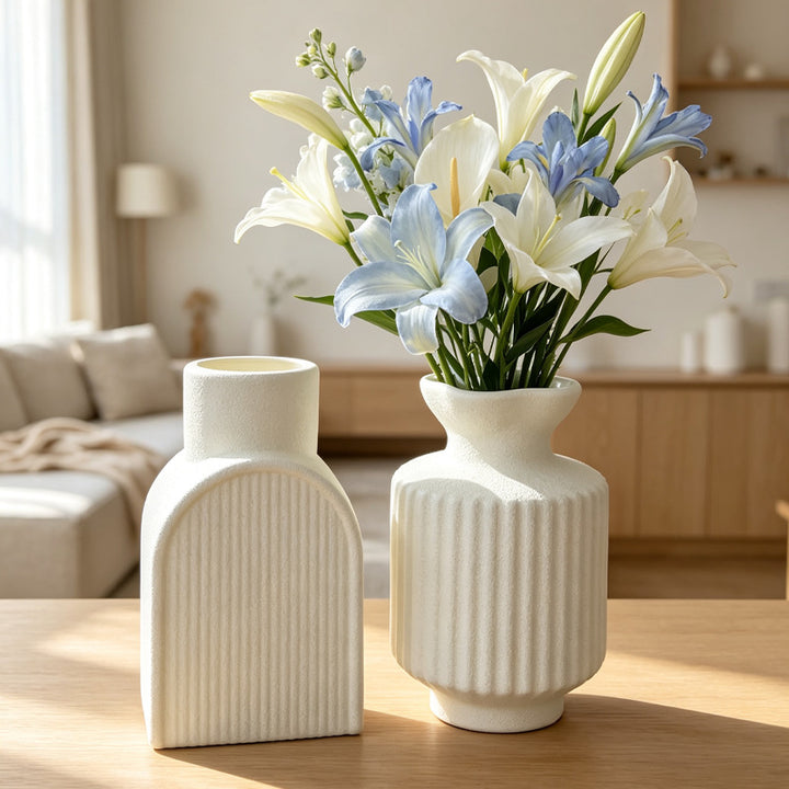 Stylish Textured Ceramic Flower Vase Kalsten