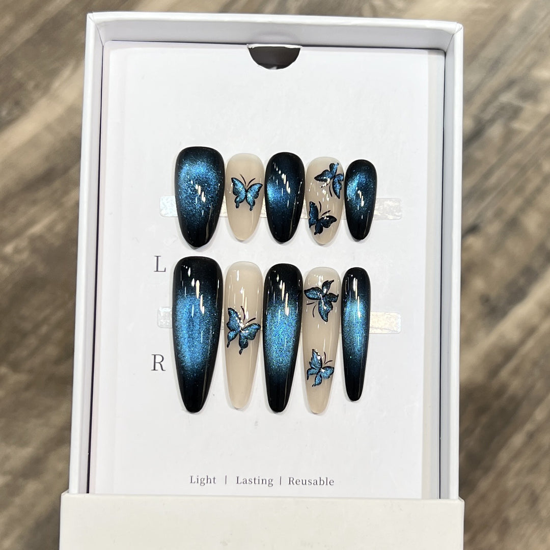 Artistic Butterfly-Accent Press-On Nail Set Kalsten