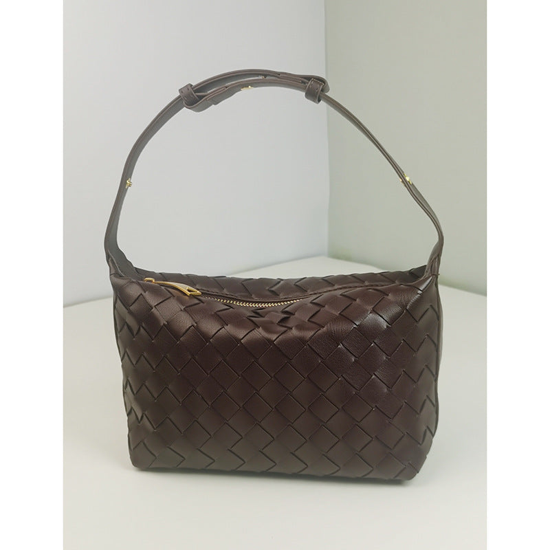 Woven Leather Satchel Bag Kalsten