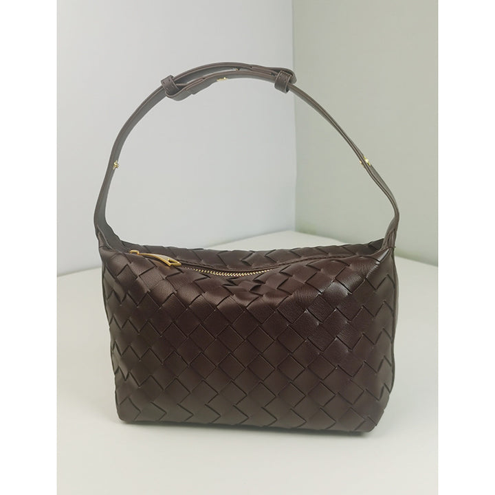 Woven Leather Satchel Bag Kalsten