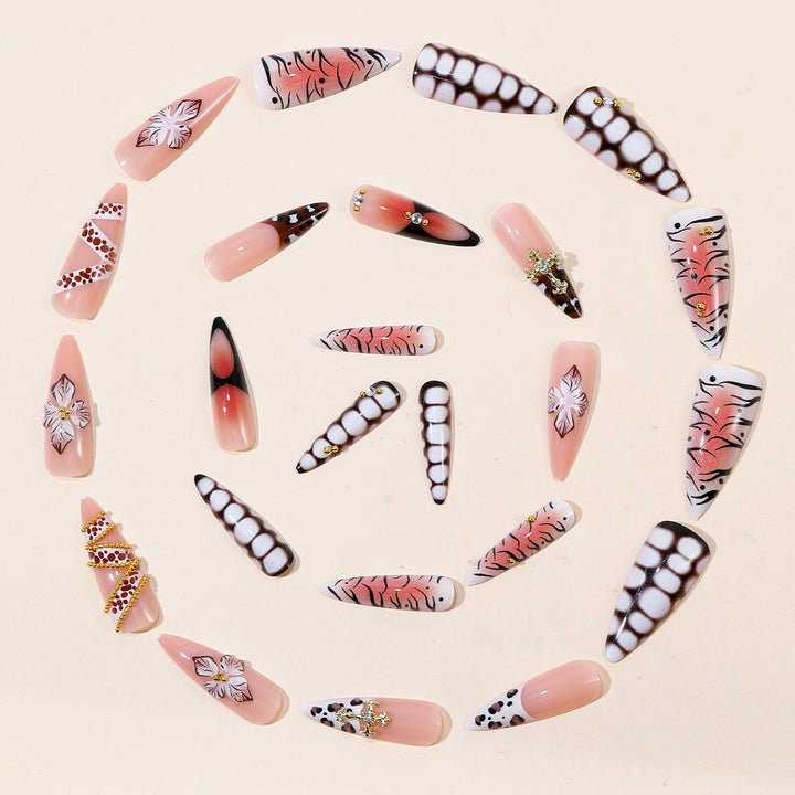 Decorative 3D Floral Acrylic Nail Art Kalsten