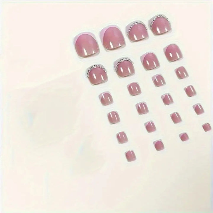 Elegant Rhinestone-Accented Pedicure Kalsten
