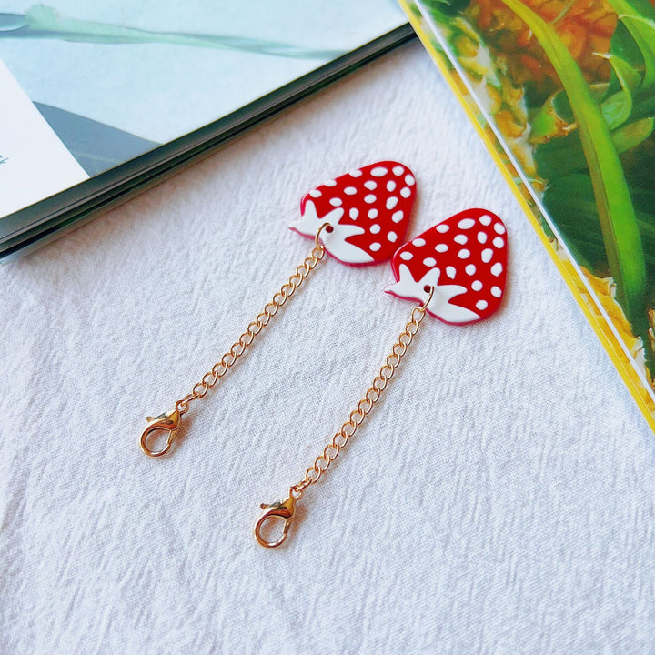 Charming Strawberry Pendant Earrings Kalsten