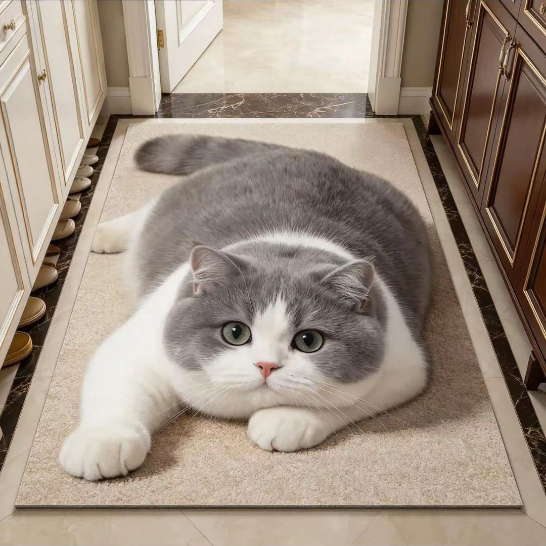 Cat-Themed Plush Area Mat