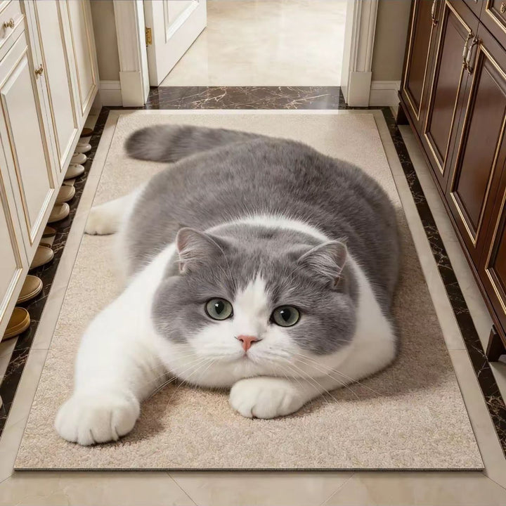 Cat-Themed Plush Area Mat