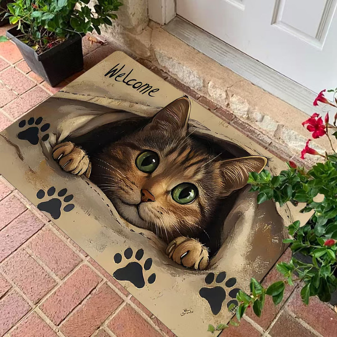 Floral Themed Welcome Mat Kalsten