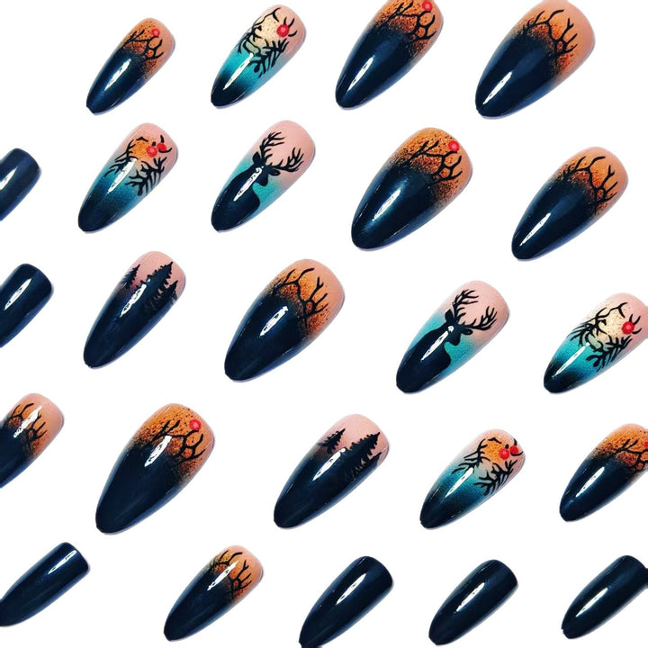 Artificial nails in festive reindeer design Kalsten