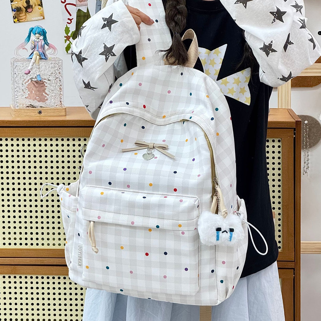 Playful Checked Pattern Backpack Kalsten