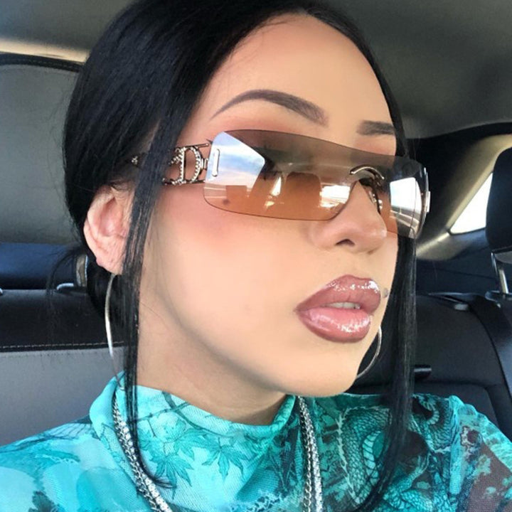 Women's futuristic Shield sunglasses with unique Kalsten frame