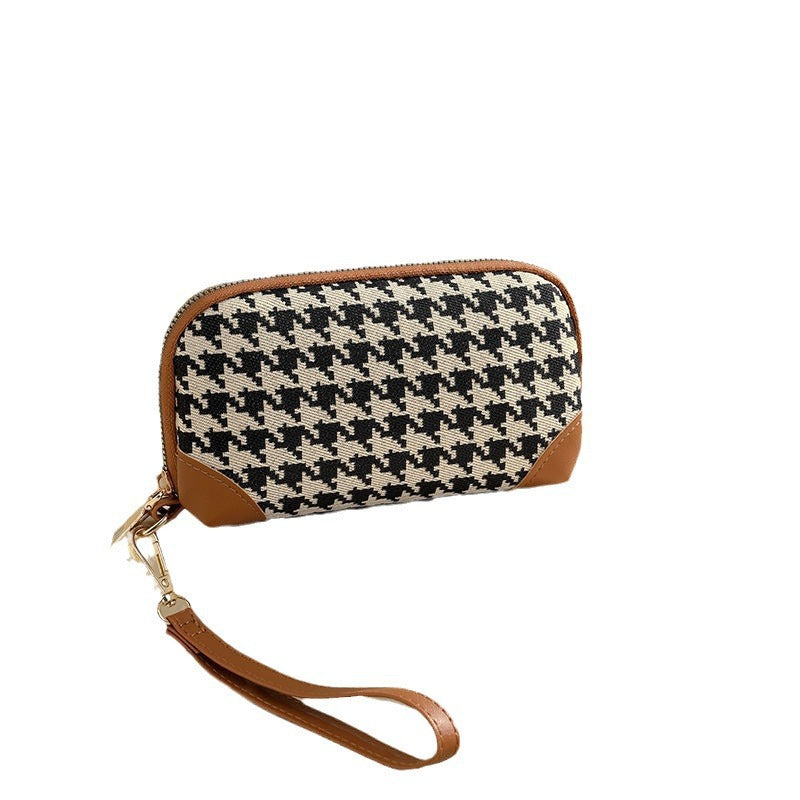 Elegant Houndstooth Zip Pouch Kalsten