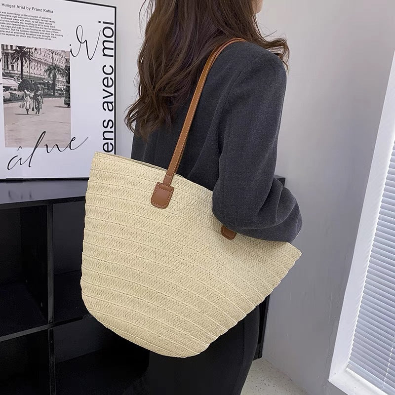 Beach bag with high-quality leather handles Kalsten