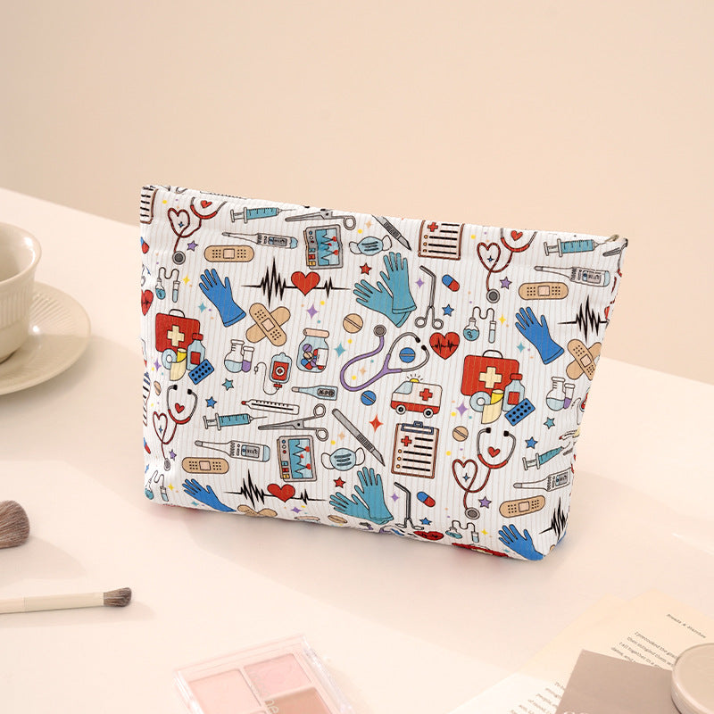 Playful Bow-Patterned Makeup Pouch Kalsten