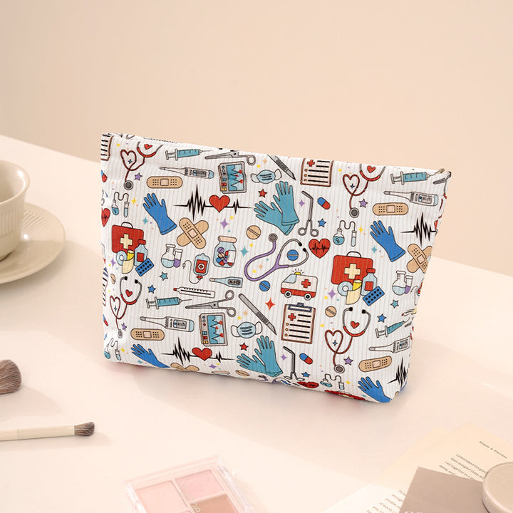 Playful Bow-Patterned Makeup Pouch Kalsten