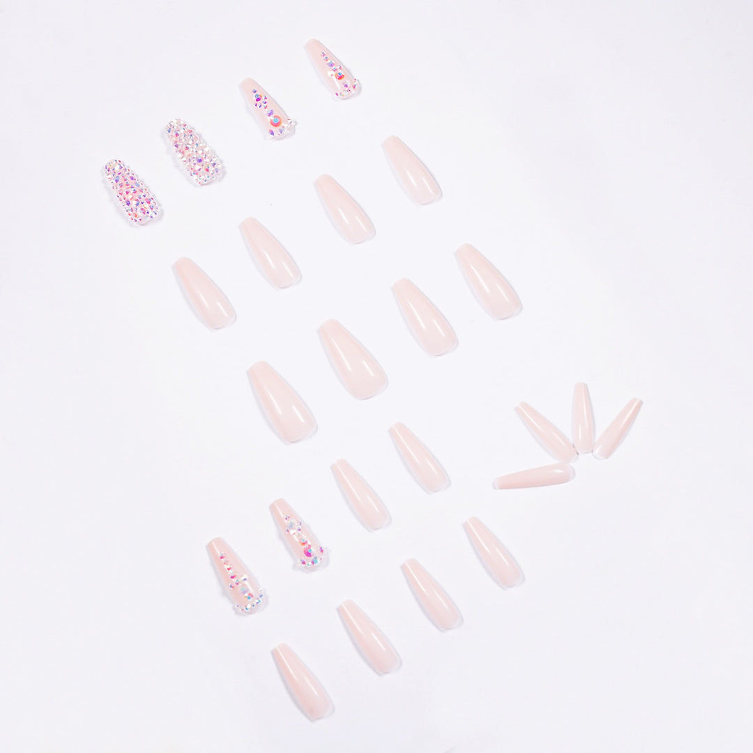 Glamorous nail extensions with rhinestone accents Kalsten