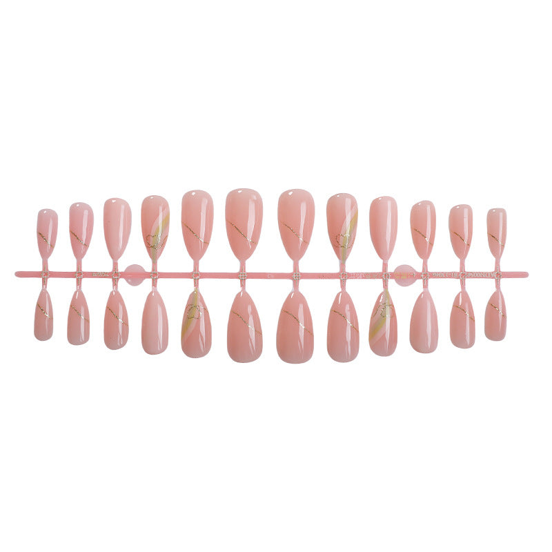 Elegant Press-On Nail Set with Gold Foil Accents Kalsten