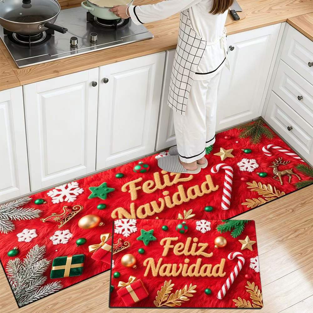 Festive Christmas Themed Kitchen Mat Kalsten
