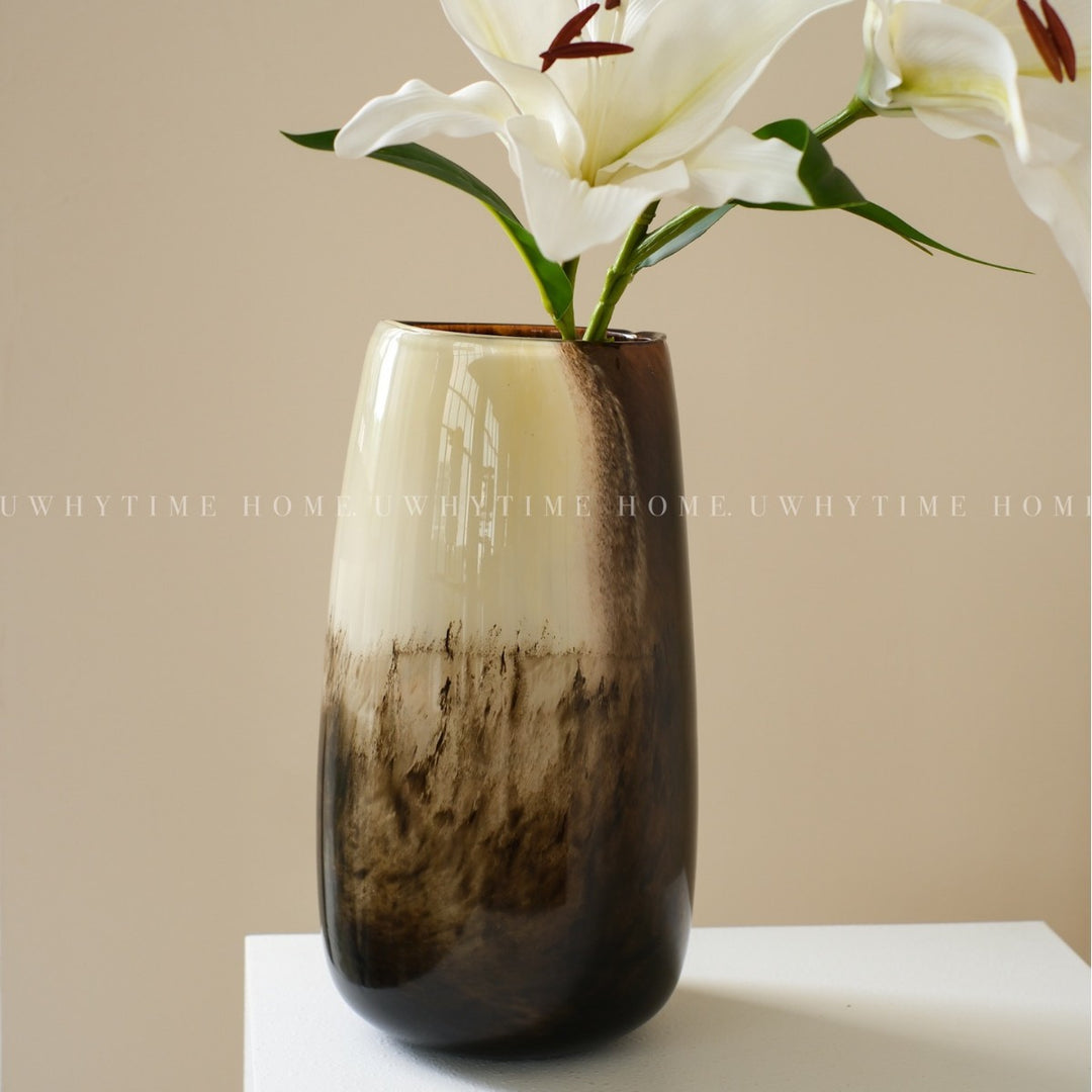 Contemporary Tall Handblown Gradient Glass Display Vase Kalsten