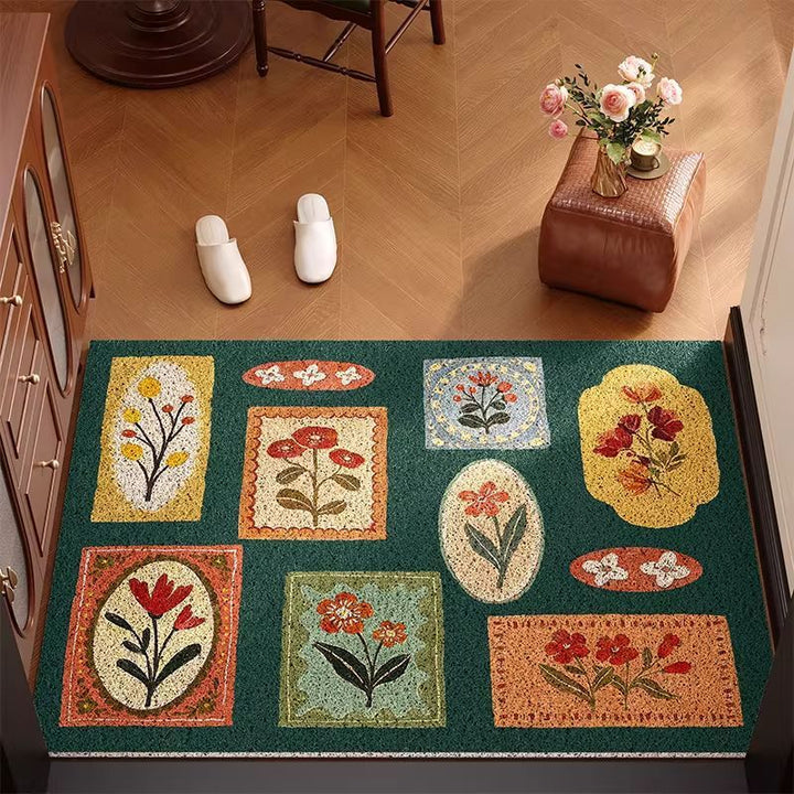 Vintage Floral Pattern Welcome Mat