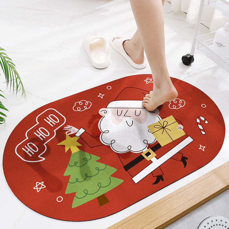 Cute Holiday-Themed Bath Mat for Bathroom Decor