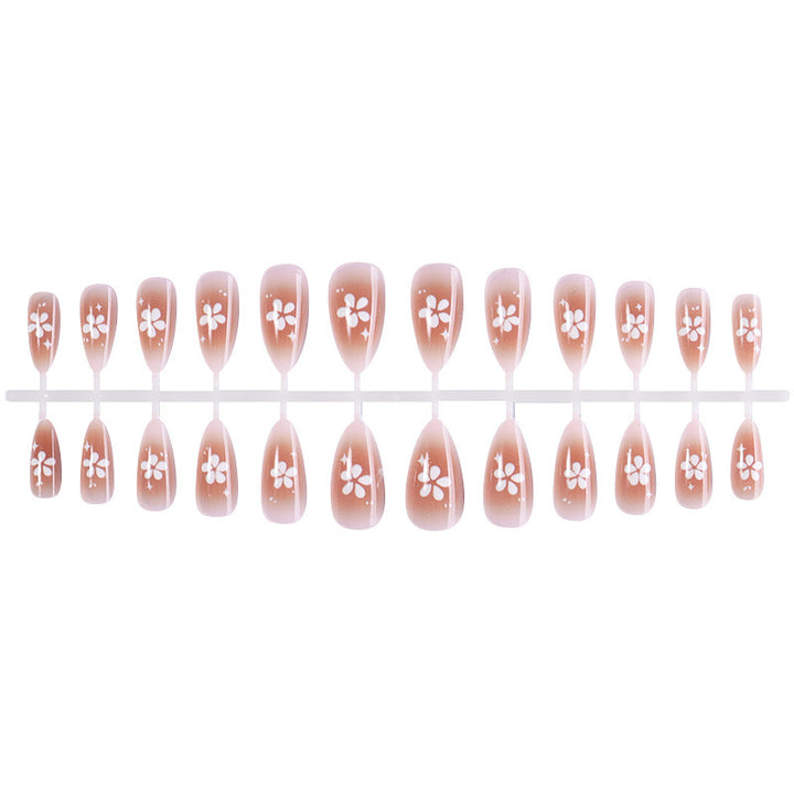 Artificial nail set with delicate floral motifs Kalsten