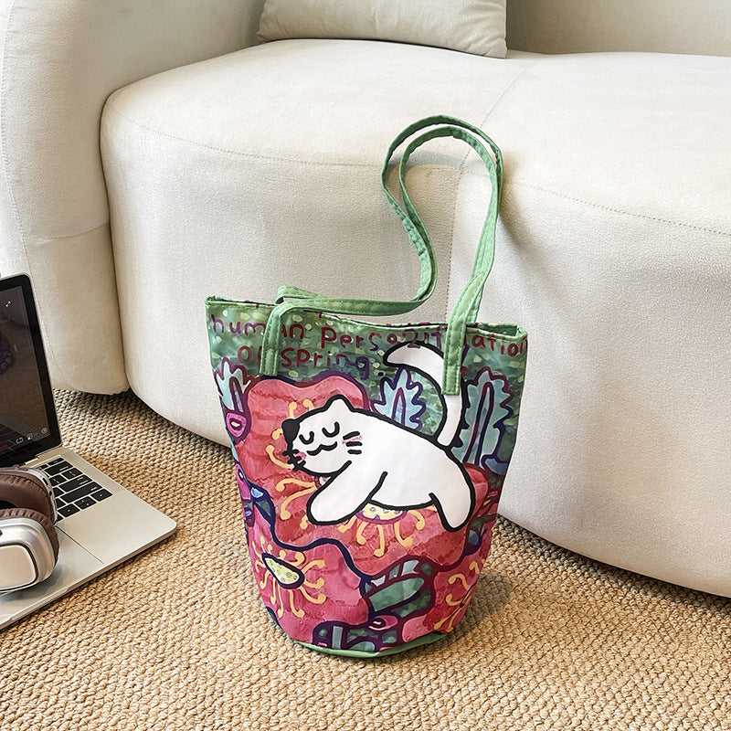 Fun Artistic Cat-Themed Tote Bag Kalsten