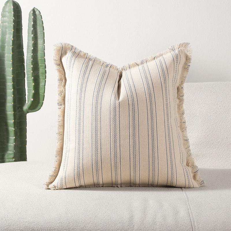 Textured Fringe Accent Throw Pillow