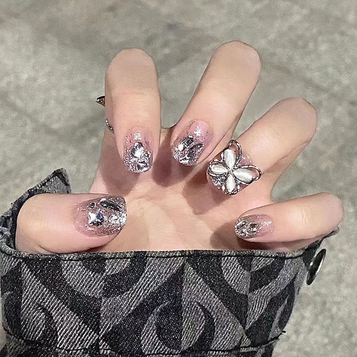 Decorative Press-On Nail Set with Butterfly Accents Kalsten