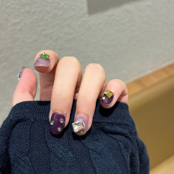 Reusable Gemstone Press-On Nail Art Kalsten