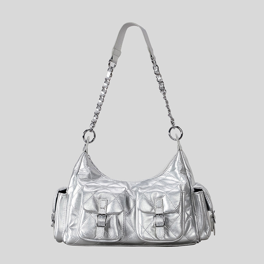 Quilted Multi-Pocket Handbag