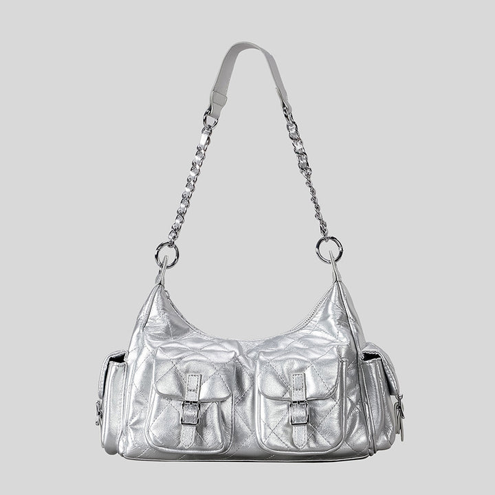 Quilted Multi-Pocket Handbag