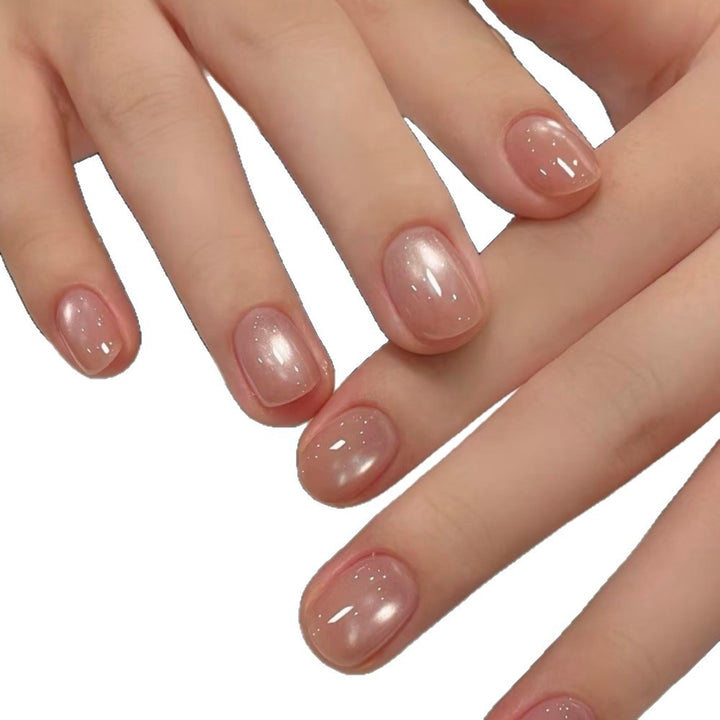 Glossy Natural Short Press-On Nails Kalsten