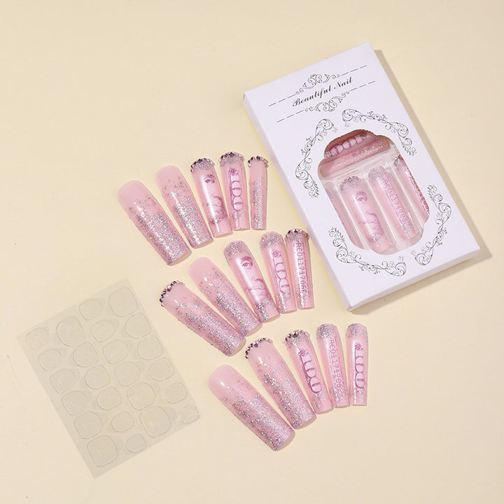 Artificial nail set with shimmering accents Kalsten