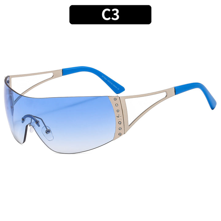 Futuristic Geometric Shield Sunglasses  1787664636