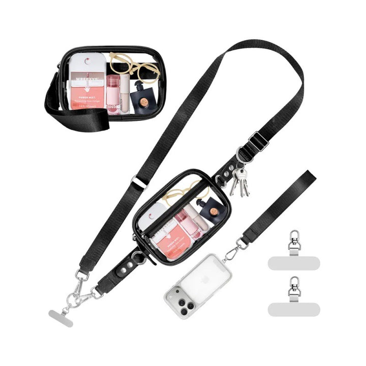Compact shoulder bag with transparent card pocket Kalsten