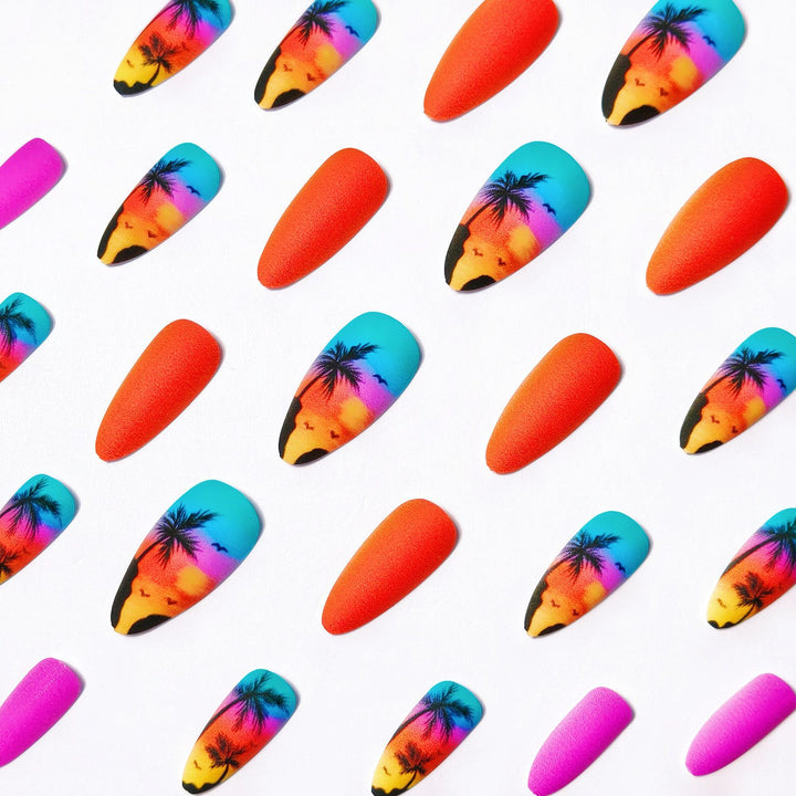 Creative Art Nails with Tropical Palm Motif Kalsten
