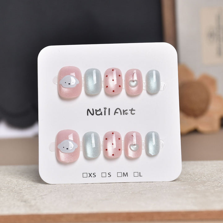 Decorative Press-On Nail Extensions with Floral Accents Kalsten