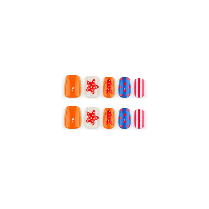 Artificial Nail Set with Maritime Motifs Kalsten