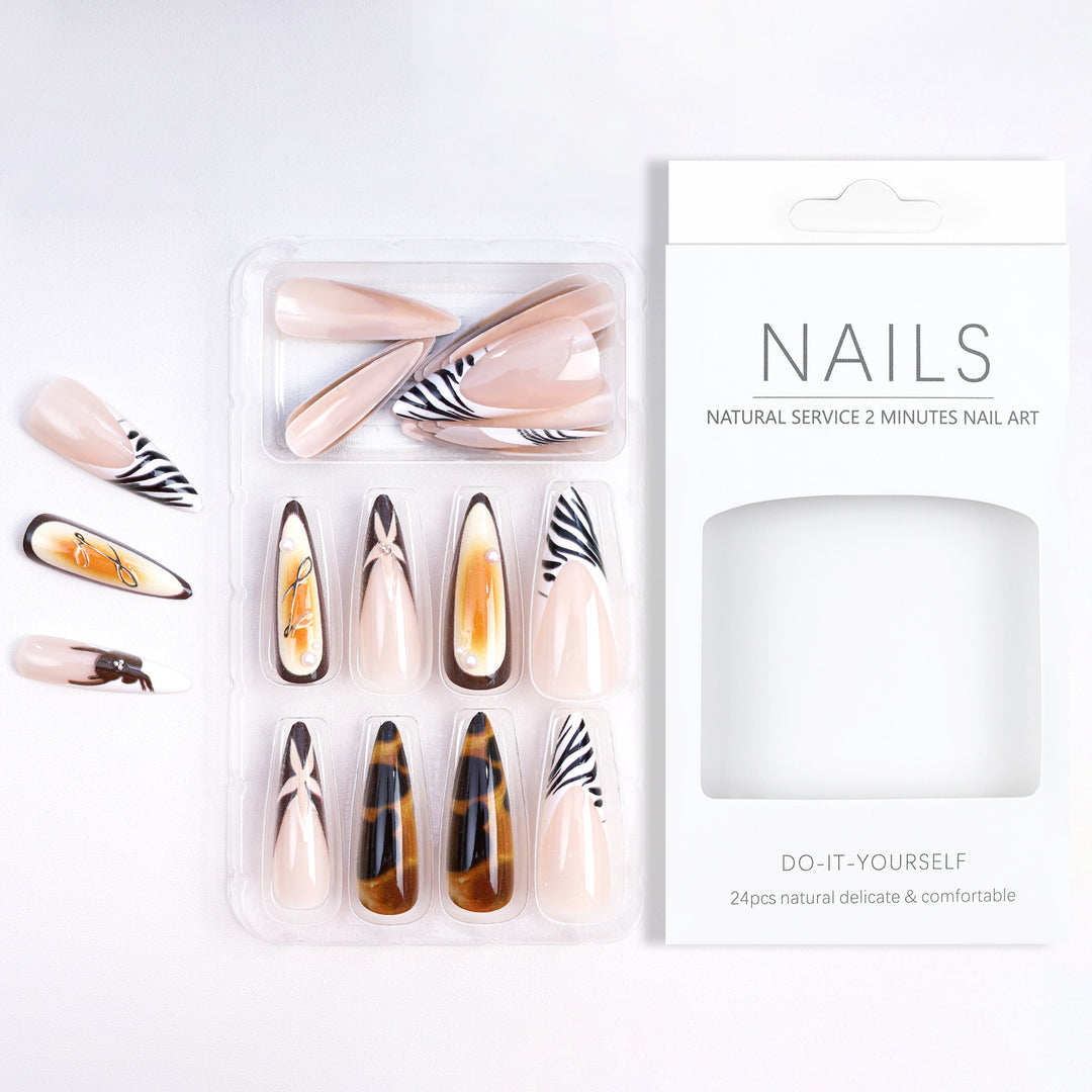 Artificial nails with elegant droplet and animal designs Kalsten