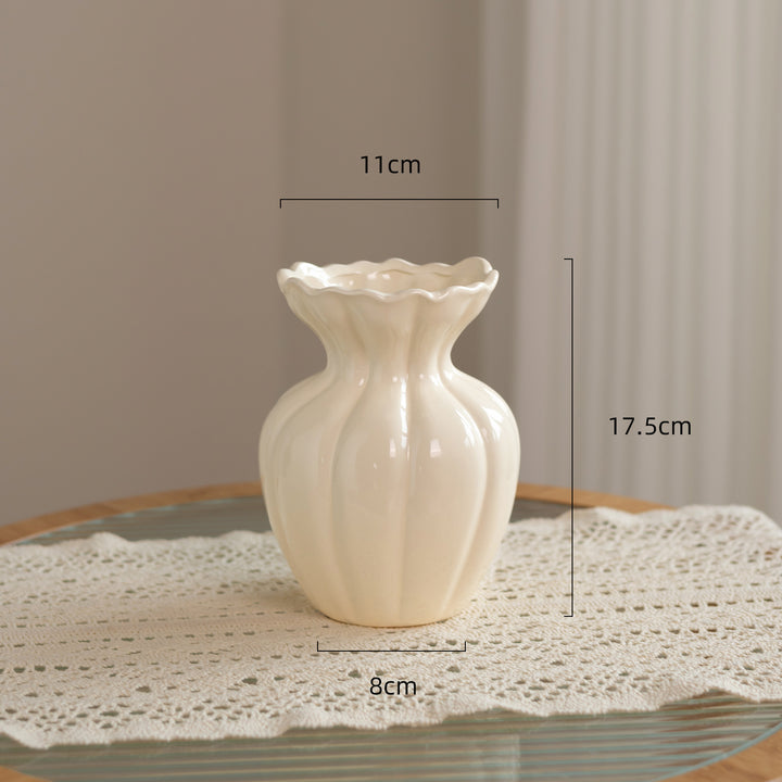 Elegant Flared Ceramic Flower Vase